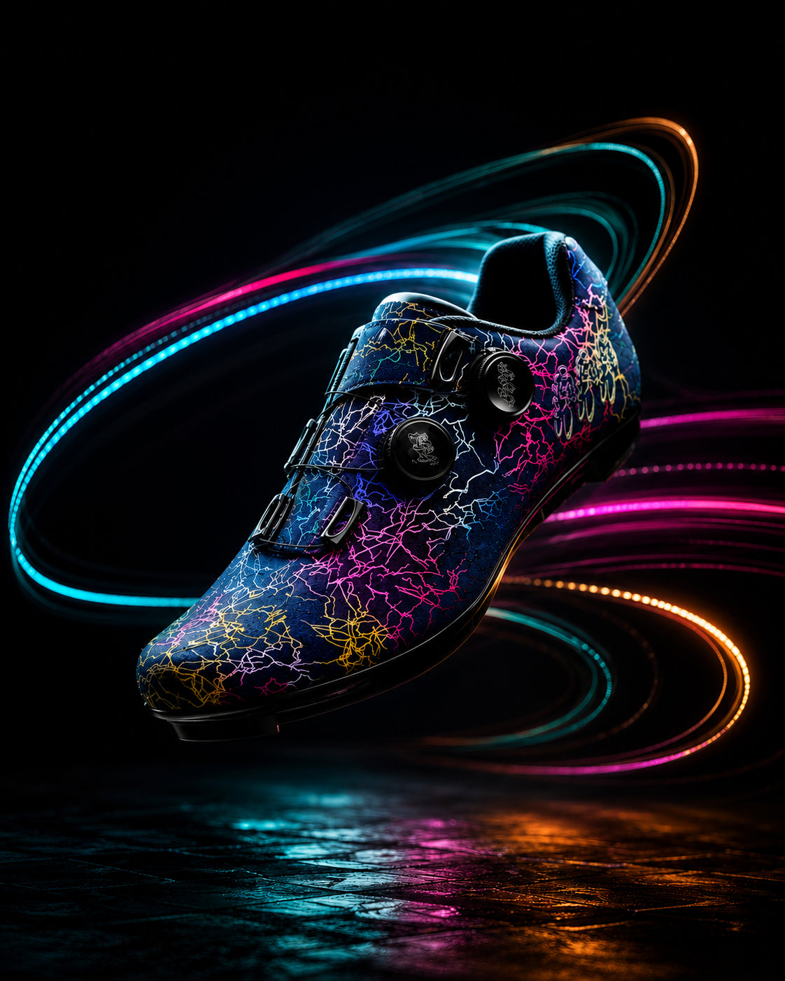 Chaussure noire rapide et voyante